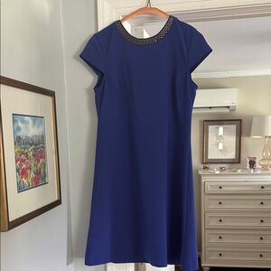 Jessica Simpson Blue A-Line Mini Dress Flutter Sleeves